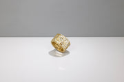 Todd Reed ring in 18k yellow gold, multicolored baguette diamonds (~6.15ct)